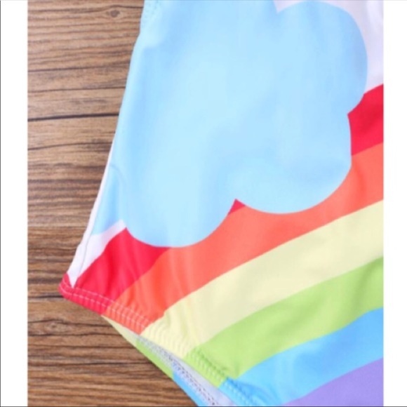 Rainbow print one piece swimsuit - Picture 3 of 4